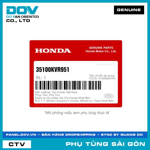 CỤM KHOÁ ĐIỆN | HONDA PARTS CODE 35100KVR951 — 35100KVR951