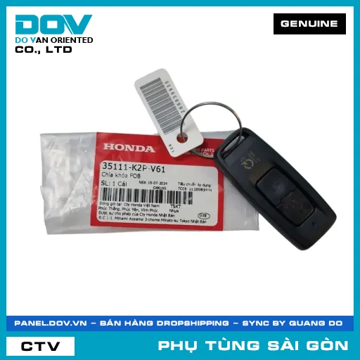 CHÌA KHÓA FOB | HONDA PARTS CODE 35111K2PV61 — 35111K2PV61