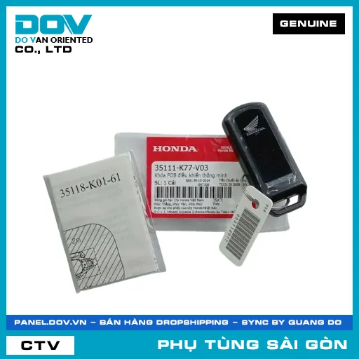 KHÓA FOB ĐIỀU KHIỂN THÔNG MINH | HONDA PARTS CODE 35111K77V03 — 35111K77V03
