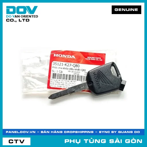PHÔI CHÌA KHÓA ĐIỀU KHIỂN Q80 | HONDA PARTS CODE 35121K27Q80 — 35121K27Q80