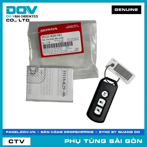 PHÔI CHÌA KHÓA ĐIỀU KHIỂN | HONDA PARTS CODE 35121K29V82 — 35121K29V82