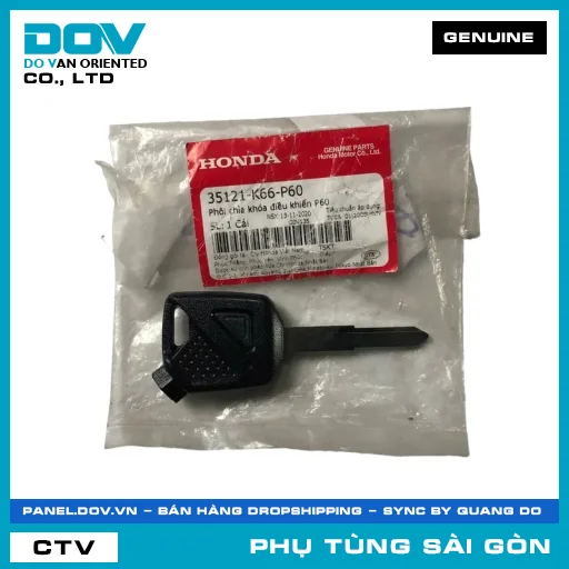 PHÔI CHÌA KHÓA ĐIỀU KHIỂN P60 | HONDA PARTS CODE 35121K66P60 — 35121K66P60