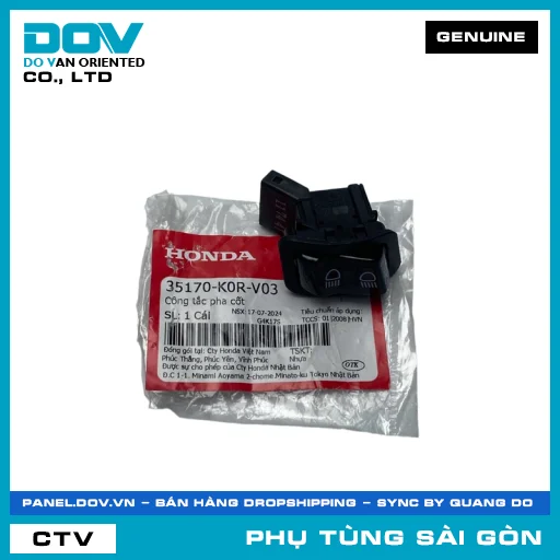 CÔNG TẮC PHA CỐT | HONDA PARTS CODE 35170K0RV03 — 35170K0RV03