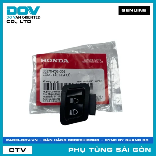 CÔNG TẮC PHA CỐT | HONDA PARTS CODE 35170K53D01 — 35170K53D01