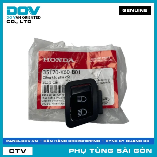 CÔNG TẮC PHA CỐT | HONDA PARTS CODE 35170K60B01 — 35170K60B01
