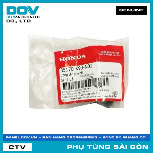 CÔNG TẮC PHA CỐT | HONDA PARTS CODE 35170K93N01 — 35170K93N01