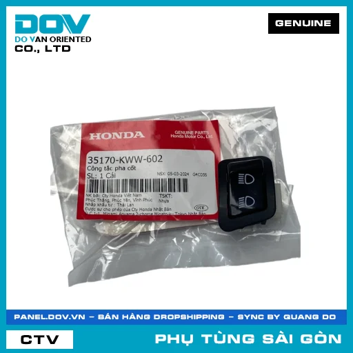 CÔNG TẮC PHA CỐT | HONDA PARTS CODE 35170KWW602 — 35170KWW602