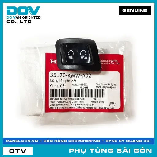 CÔNG TẮC PHA CỐT | HONDA PARTS CODE 35170KWWA02 — 35170KWWA02