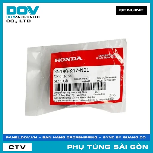 CÔNG TẮC CÒI | HONDA PARTS CODE 35180K47N01 — 35180K47N01