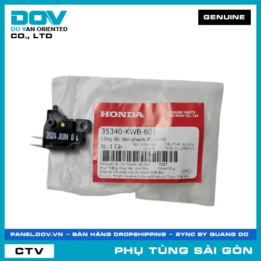 CÔNG TẮC ĐÈN PHANH ĐĨA TRƯỚC | HONDA PARTS CODE 35340KWB601 — 35340KWB601