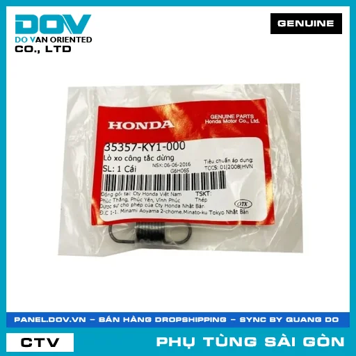LÒ XO CÔNG TẮC DỪNG | HONDA PARTS CODE 35357KY1000 — 35357KY1000