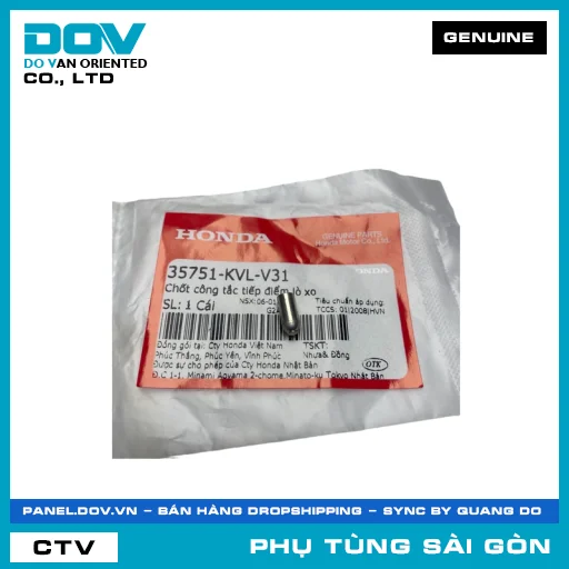 CHỐT CÔNG TẮC TIẾP ĐIỂM LÒ XO | HONDA PARTS CODE 35751KVLV31 — 35751KVLV31