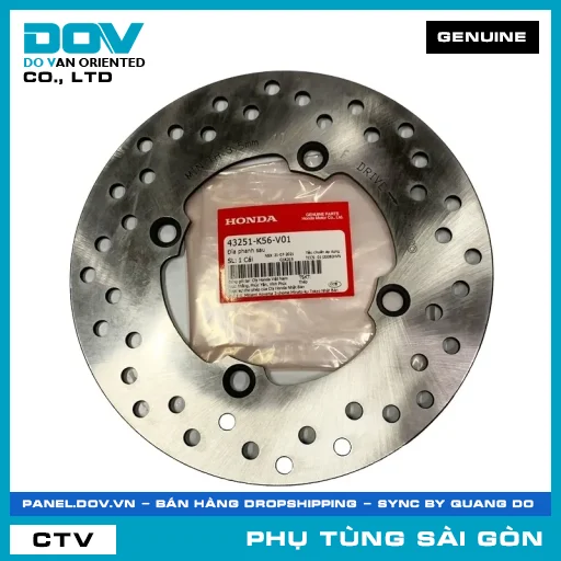 ĐĨA THẮNG SAU | HONDA PARTS CODE 43251K56V01 — 43251K56V01
