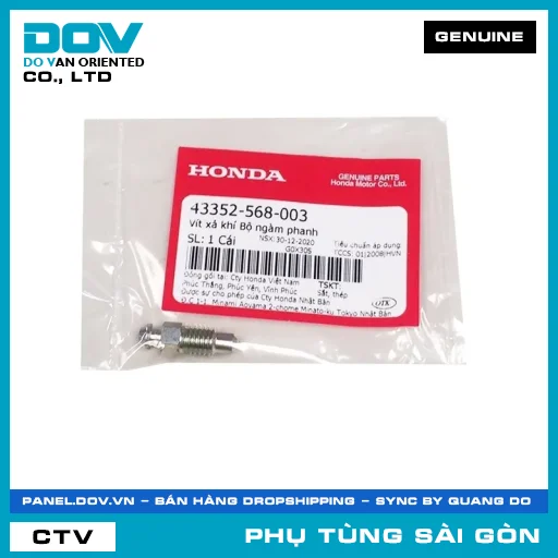 VÍT XẢ GIÓ BỘ NGÀM PHANH | HONDA PARTS CODE 43352568003 — 43352568003