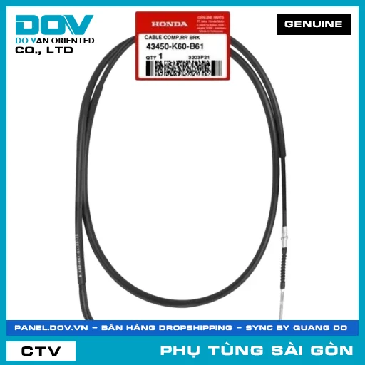 DÂY PHANH SAU | HONDA PARTS CODE 43450K60B61 — 43450K60B61