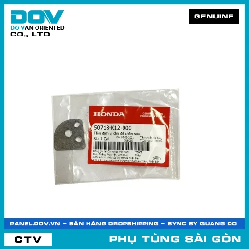 TẤM ĐỊNH VỊ CẦN ĐỂ CHÂN SAU | HONDA PARTS CODE 50718K12900 — 50718K12900