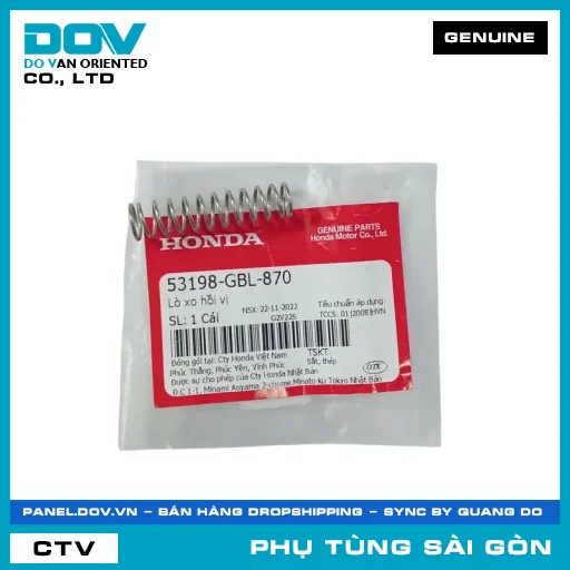 LÒ XO HỒI VỊ | HONDA PARTS CODE 53198GBL870 — 53198GBL870