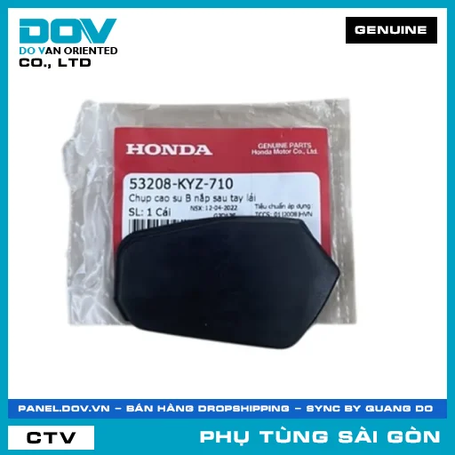 CHỤP CAO SU B NẮP SAU TAY LÁI | HONDA PARTS CODE 53208KYZ710 — 53208KYZ710