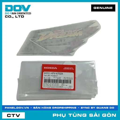 TEM YẾM *R150CU* | HONDA PARTS CODE 64311KFV670ZA — 64311KFV670ZA