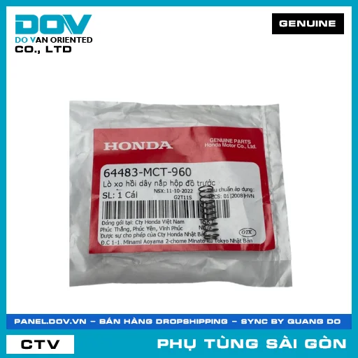 LÒ XO HỒI DÂY NẮP HỘP ĐỒ TRƯỚC | HONDA PARTS CODE 64483MCT960 — 64483MCT960