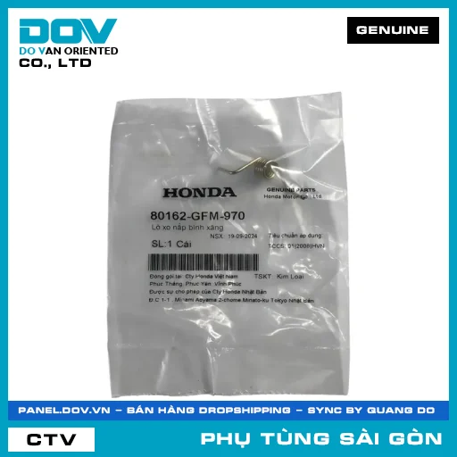 LÒ XO NẮP BÌNH XĂNG | HONDA PARTS CODE 80162GFM970 — 80162GFM970