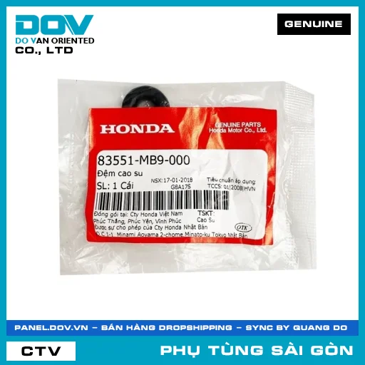 ĐỆM CAO SU | HONDA PARTS CODE 83551MB9000 — 83551MB9000