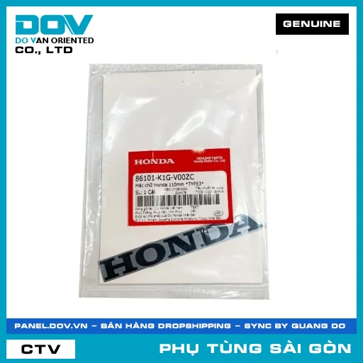 TEM DÁN CHỮ HONDA 110MM *NH262* | HONDA PARTS CODE 86101K1GV00ZC — 86101K1GV00ZC