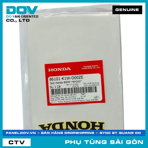 TEM HONDA 80MM *NH242* | HONDA PARTS CODE 86101K1WD00ZE — 86101K1WD00ZE