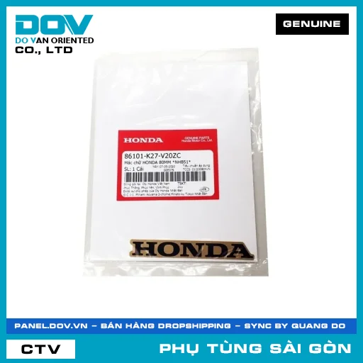 TEM DÁN CHỮ HONDA 80MM *NHB51* | HONDA PARTS CODE 86101K27V20ZC — 86101K27V20ZC