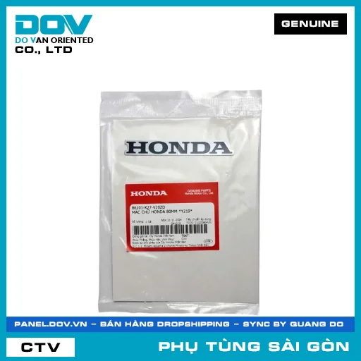 TEM DÁN CHỮ HONDA 80MM *Y219* | HONDA PARTS CODE 86101K27V20ZD — 86101K27V20ZD