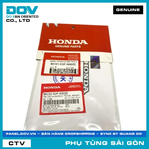 TEM DÁN CHỮ HONDA 65MM *NH196, PB406M* | HONDA PARTS CODE 86101K2FN00ZE — 86101K2FN00ZE