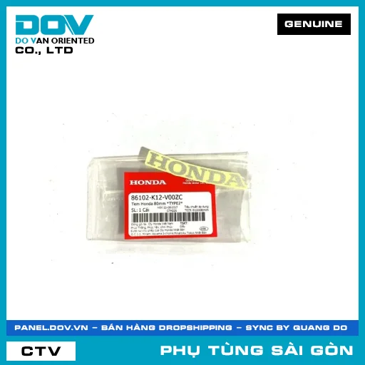 TEM HONDA 80MM *NH411* | HONDA PARTS CODE 86102K12V00ZC — 86102K12V00ZC