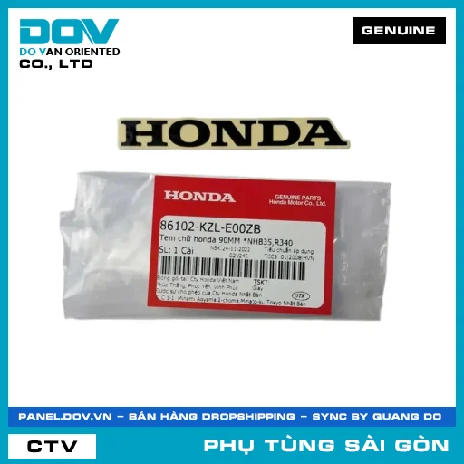 TEM CHỮ HONDA 90MM *NHB35,R340 | HONDA PARTS CODE 86102KZLE00ZB — 86102KZLE00ZB