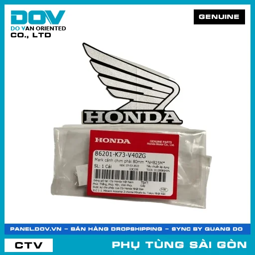 MARK CÁNH CHIM PHẢI 80MM *NHB25M* | HONDA PARTS CODE 86201K73V40ZG — 86201K73V40ZG