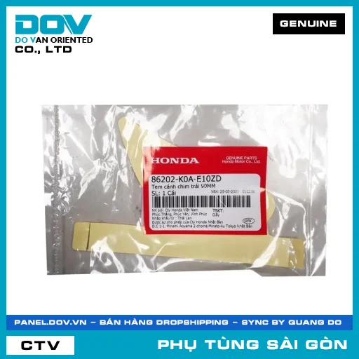 TEM CÁNH CHIM TRÁI 90MM | HONDA PARTS CODE 86202K0AE10ZD — 86202K0AE10ZD