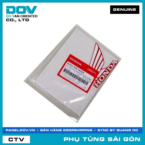 TEM DÁN CÁNH CHIM HONDA PHẢI 75MM *R389* | HONDA PARTS CODE 86202K56V60ZA — 86202K56V60ZA