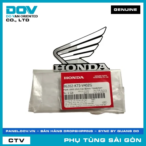 MARK CÁNH CHIM TRÁI 80MM *NHB25M* | HONDA PARTS CODE 86202K73V40ZG — 86202K73V40ZG