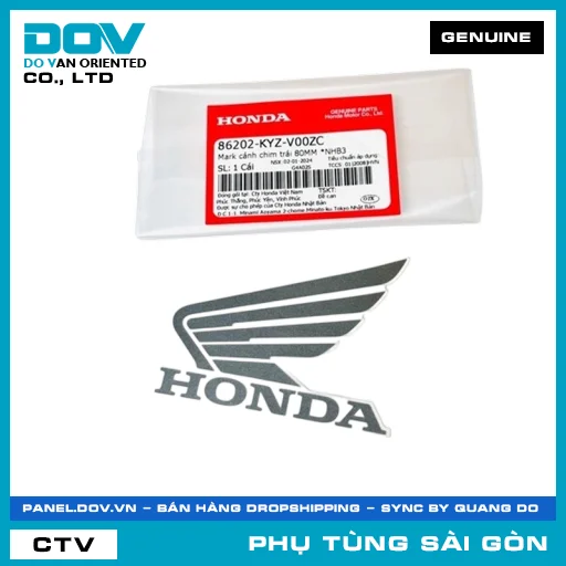 MARK CÁNH CHIM TRÁI 80MM *NHB3 | HONDA PARTS CODE 86202KYZV00ZC — 86202KYZV00ZC