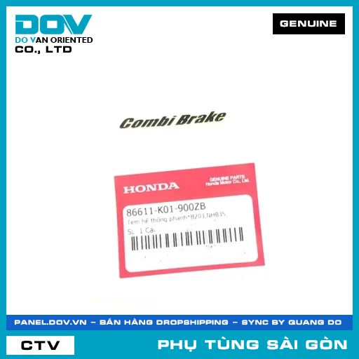 TEM HỆ THỐNG PHANH*B203,NHB35, | HONDA PARTS CODE 86611K01900ZB — 86611K01900ZB