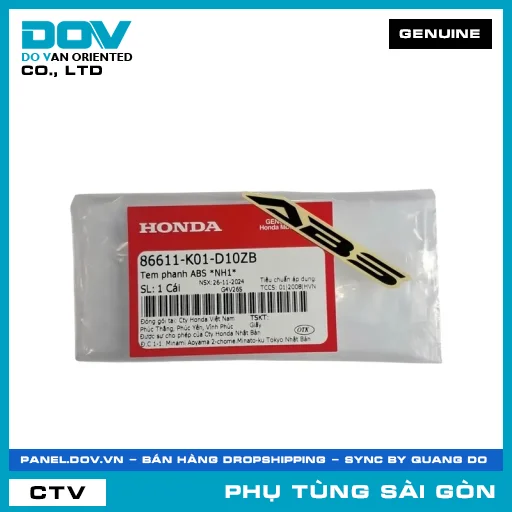 TEM PHANH ABS *NH1* | HONDA PARTS CODE 86611K01D10ZB — 86611K01D10ZB