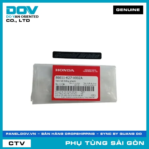 TEM HỆ THỐNG PHANH | HONDA PARTS CODE 86611K27V00ZA — 86611K27V00ZA