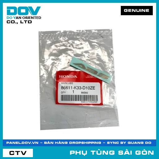 TEM DÁN ABS | HONDA PARTS CODE 86611K33D10ZE — 86611K33D10ZE