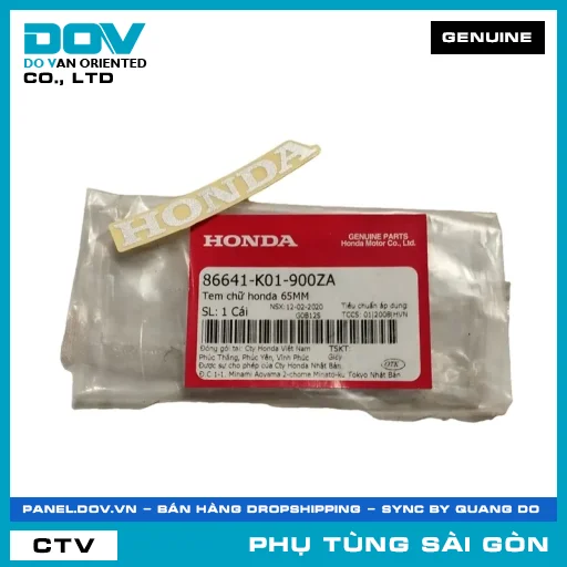 TEM CHỮ HONDA 65MM | HONDA PARTS CODE 86641K01900ZA — 86641K01900ZA