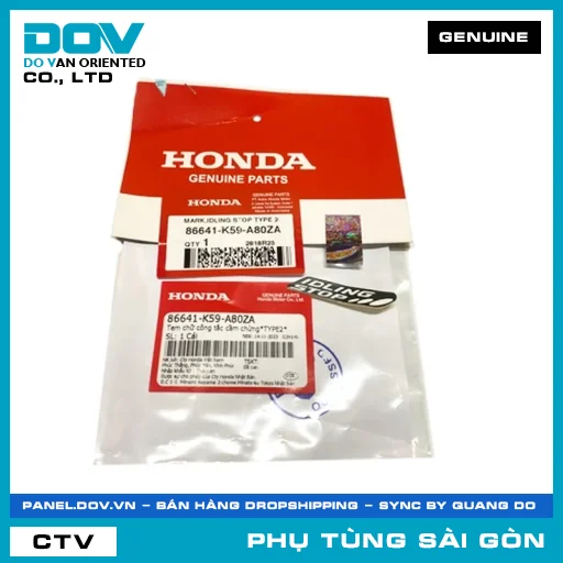 TEM CHỮ CÔNG TẮC CẦM CHỪNG*TYPE2* | HONDA PARTS CODE 86641K59A80ZA — 86641K59A80ZA
