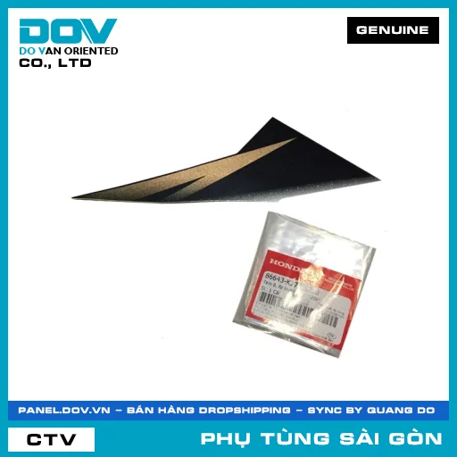 TEM B, ỐP TRƯỚC PHẢI *Y208* | HONDA PARTS CODE 86643K27V10ZB — 86643K27V10ZB