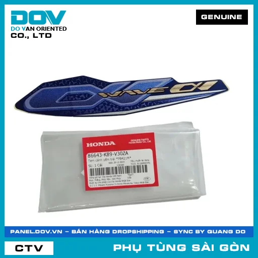 TEM CÁNH YẾM TRÁI *PB421M* | HONDA PARTS CODE 86643K89V30ZA — 86643K89V30ZA