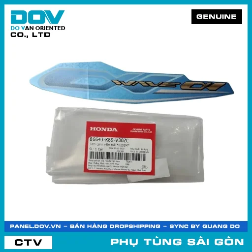 TEM CÁNH YẾM TRÁI *B203M* | HONDA PARTS CODE 86643K89V30ZC — 86643K89V30ZC