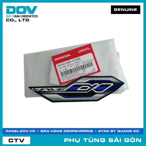 TEM CÁNH YẾM TRÁI *PB421* | HONDA PARTS CODE 86643K89V70ZB — 86643K89V70ZB
