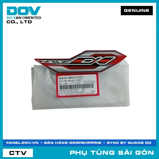TEM CÁNH YẾM TRÁI *R389* | HONDA PARTS CODE 86643K89V70ZD — 86643K89V70ZD