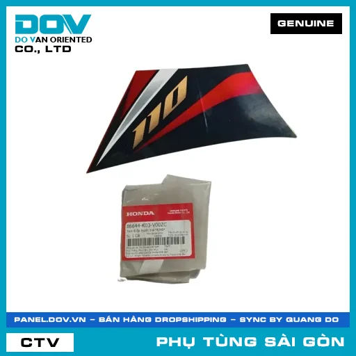 TEM B ỐP TRƯỚC TRÁI*R340* | HONDA PARTS CODE 86644K03V00ZC — 86644K03V00ZC